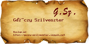 Géczy Szilveszter névjegykártya