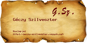 Géczy Szilveszter névjegykártya